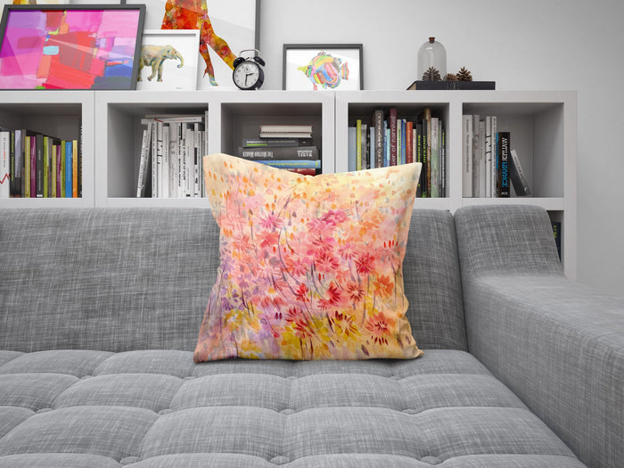 Pillow Case, Floral Pillow, Art Pillow, Colorful Pillow Case, Beautiful Pillow, 18 X 18 Pillow Covers, Valentines Day Gift, Nursery Pillow