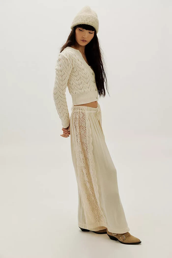 Pretty in Pointelle Cardi - Ivory