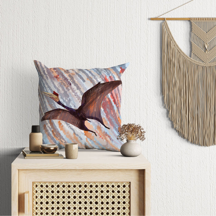 Pterosaur Dinosaur Pillow Cases For Kids, Throw Pillow, Abstract Floral Pillow Covers, Art Pillow, Housewarming Gift, Nursery Decor