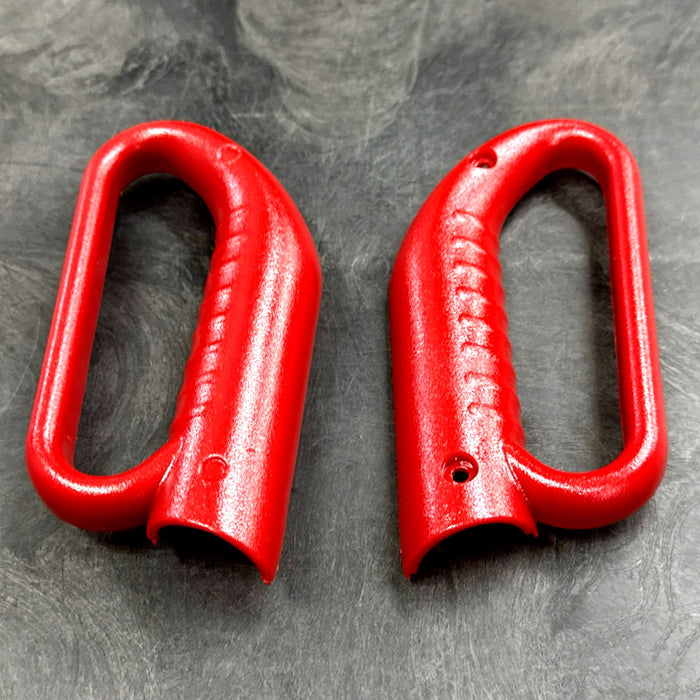 RED PLASTIC HANDLE GRIP (2 PIECES) FOR SANITAIRE VACUUMS