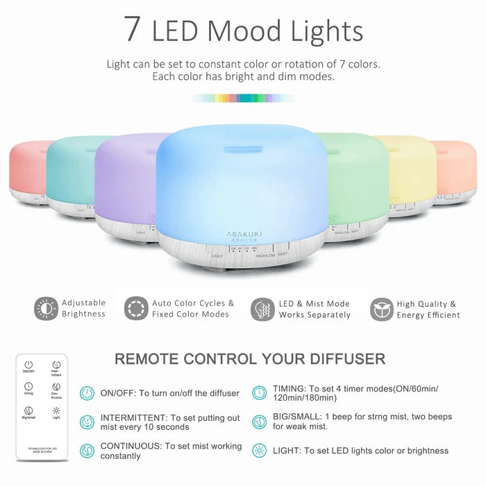 Rock White Wood Essential Oil Diffuser
