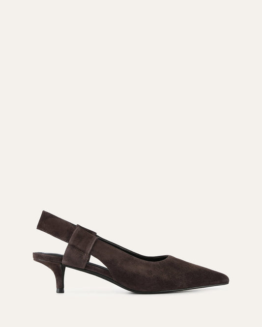 ROSA LOW HEELS BITTER CHOC SUEDE