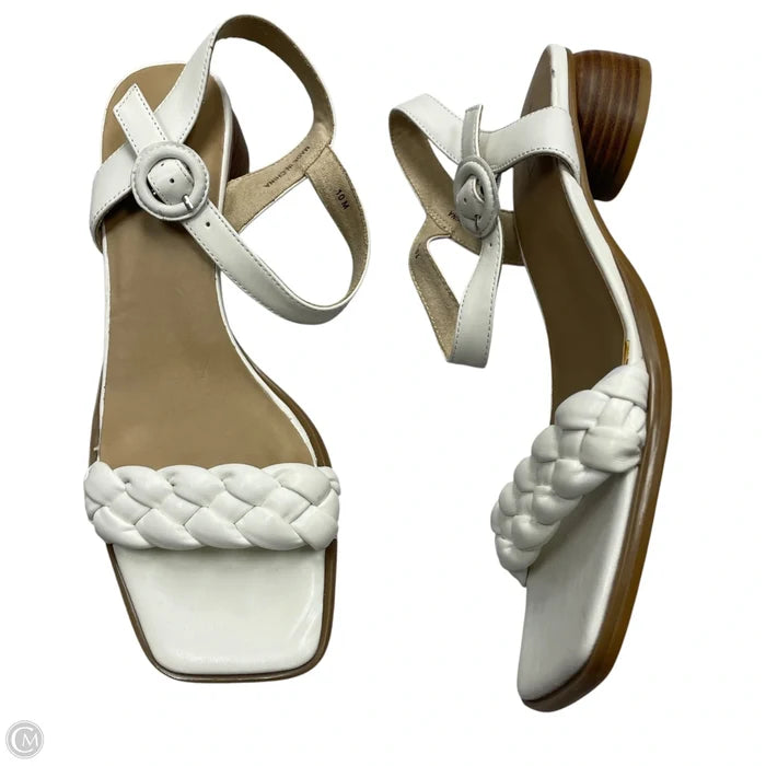 Sandals Heels Kitten By Vaneli In White, Size: 10