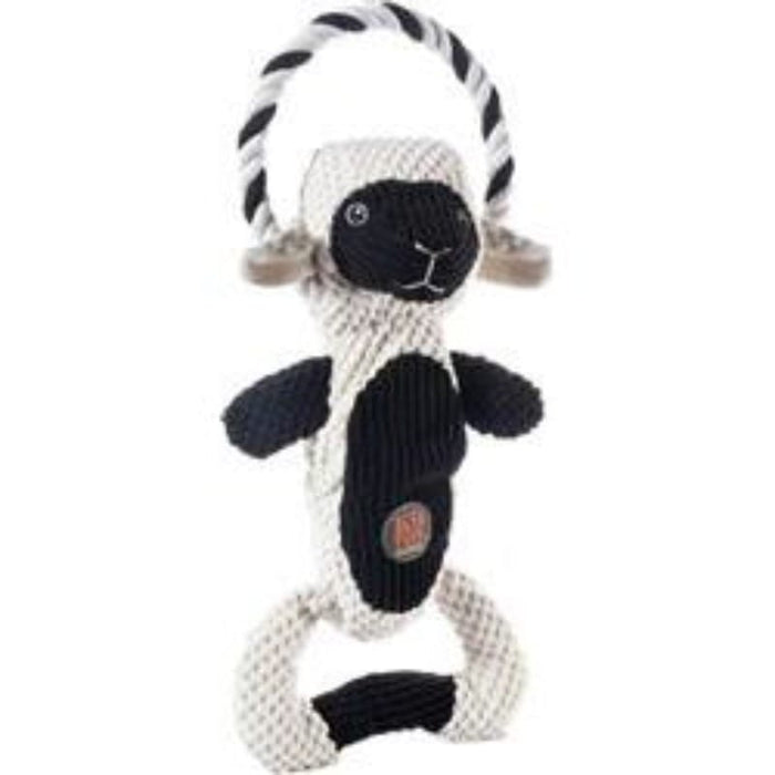 Outward Hound dog toys Scrunch Bunch Lamb Interactive Plush Squeaky Dog Tug Toy
