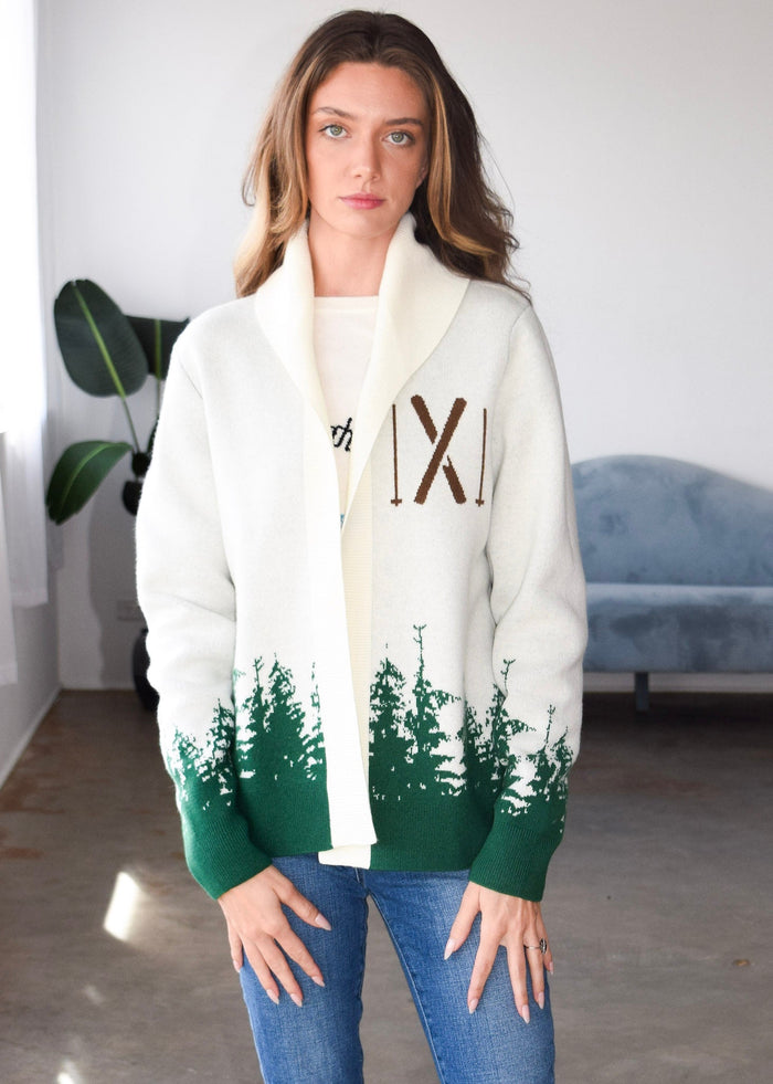 Ski Cardigan Sweater -Cream