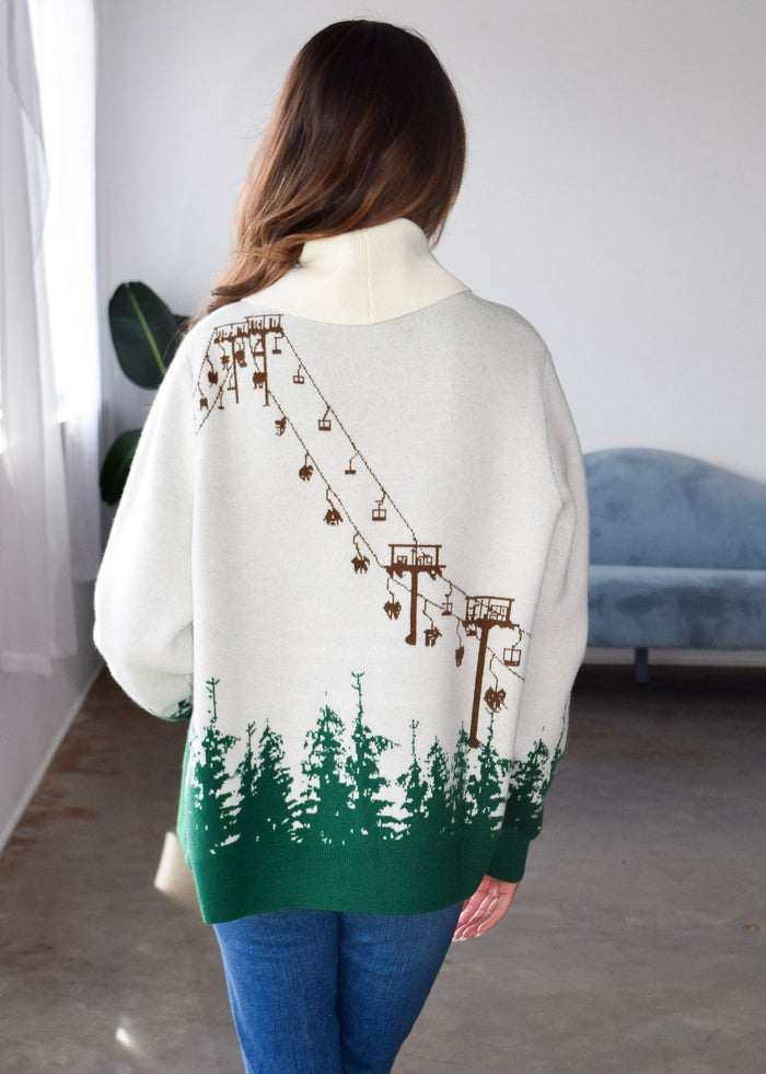 Ski Cardigan Sweater -Cream