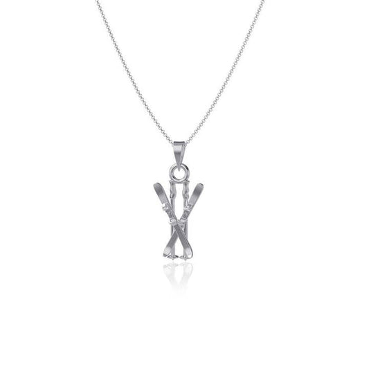 Ski Pendant Necklace