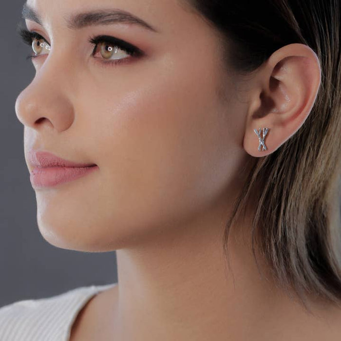 Ski Post Earring - Silver