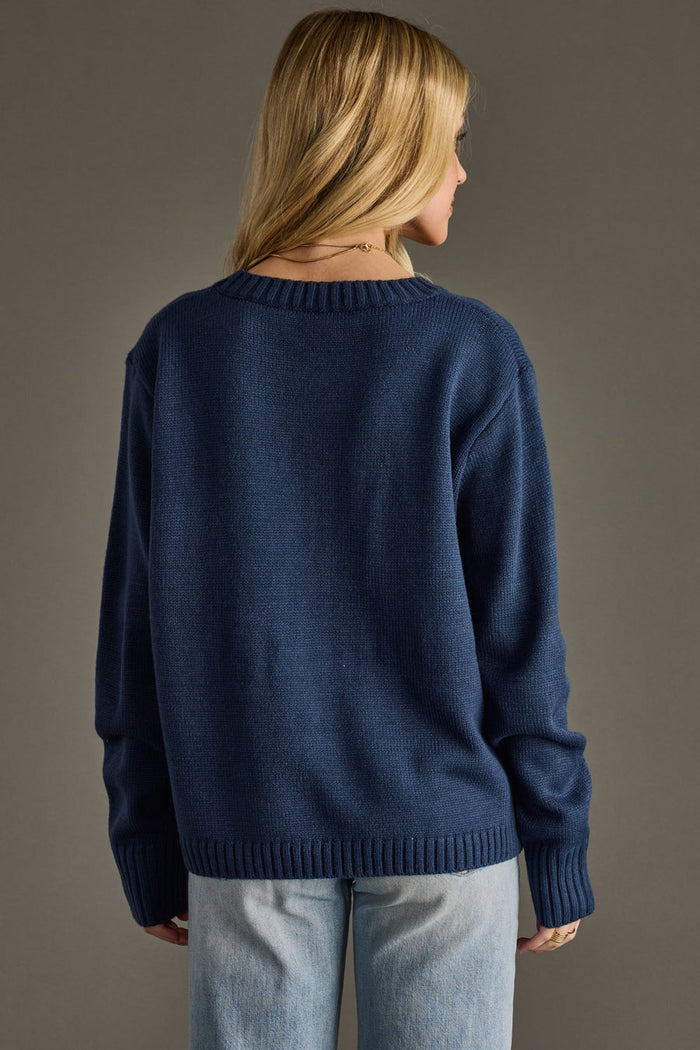 Ski Sweater - Navy + Green