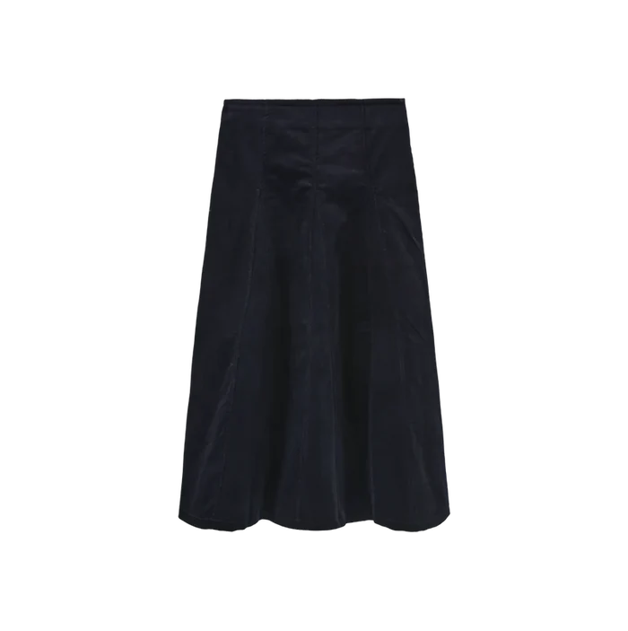 skirt corduroy v yoke panel - navy