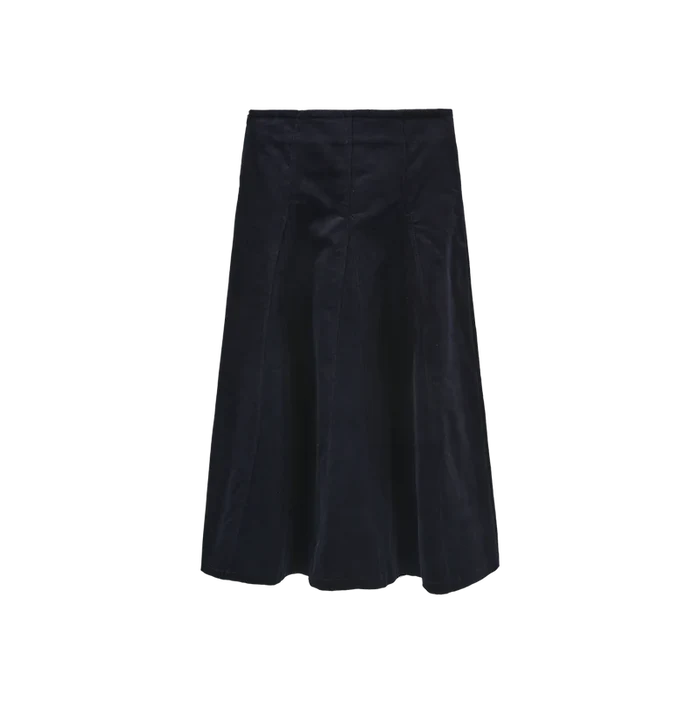 skirt corduroy v yoke panel - navy