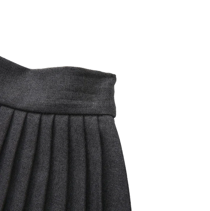skirt knife pleated - charcoal