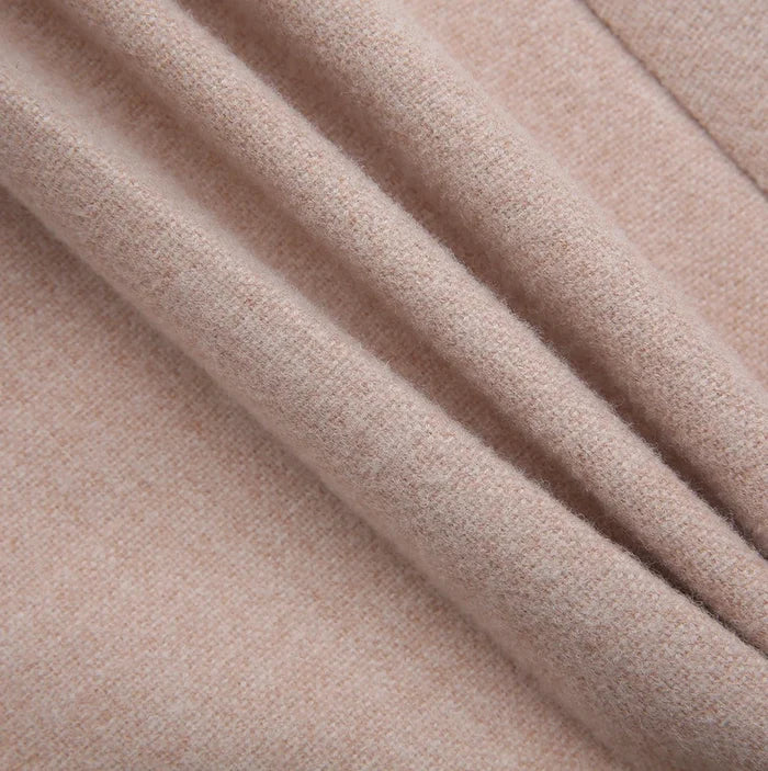 skirt wool wide center pleats - dusty pink