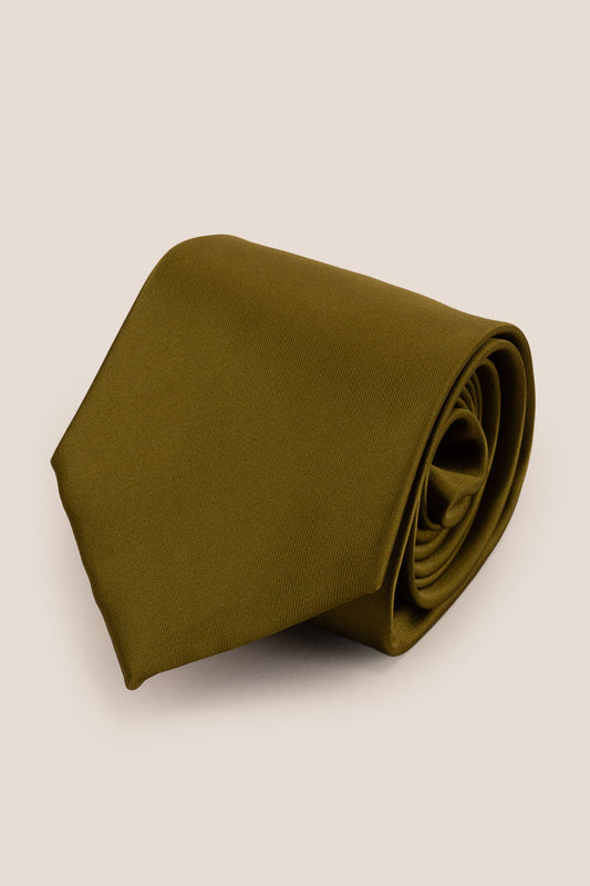 Sleek Olive tie with luxurious design, ideal for weddings, office wear, and formal events.