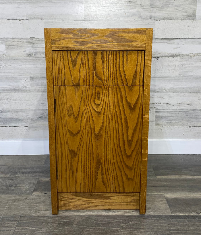Small Oak Office End Table Cabinet Nightstand