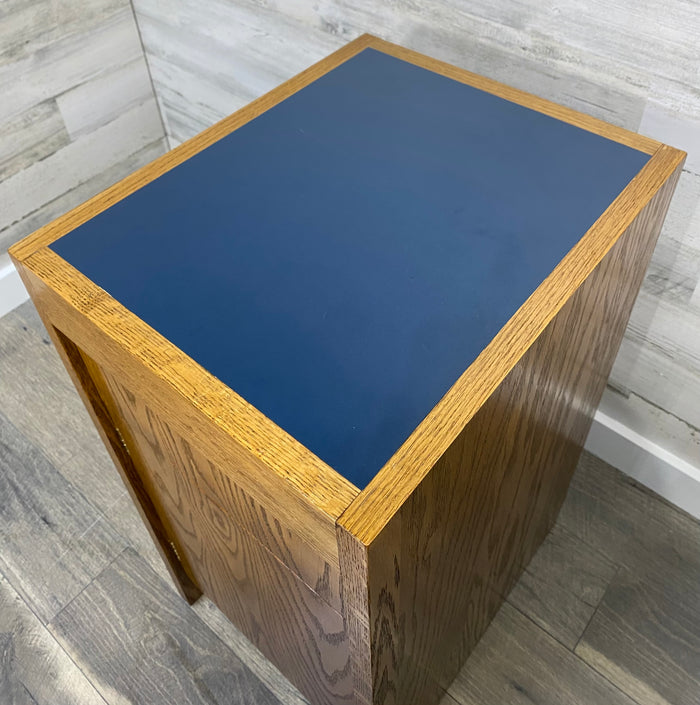 Small Oak Office End Table Cabinet Nightstand