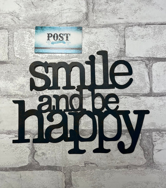 "Smile and Be Happy" Metal Wall Decor