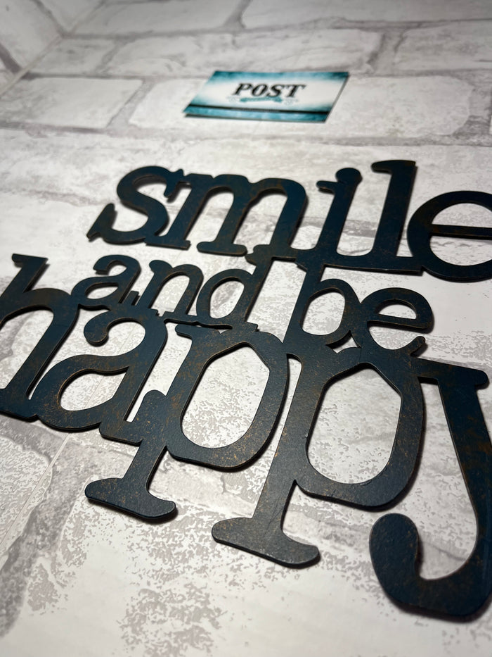 "Smile and Be Happy" Metal Wall Decor