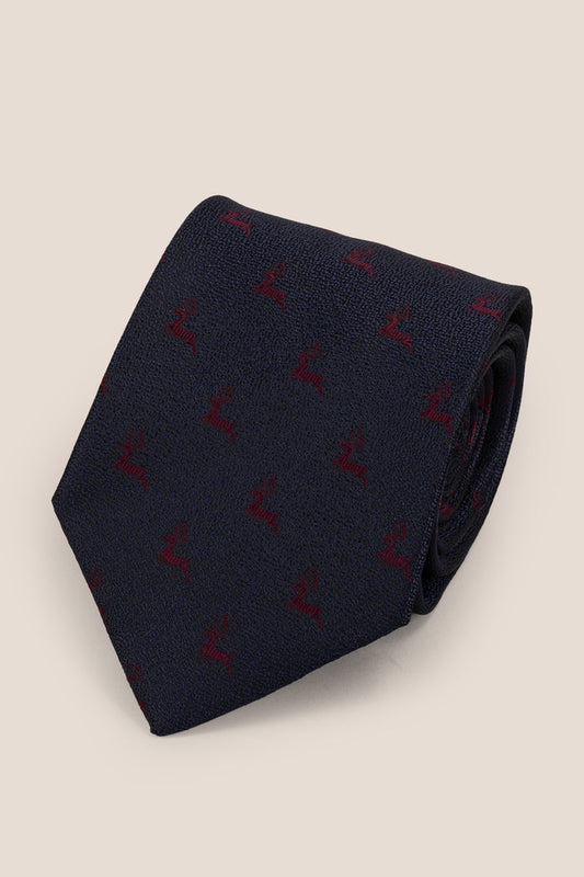 Stag Blue tie with elegant design, ideal for weddings, office wear, and casual outings.