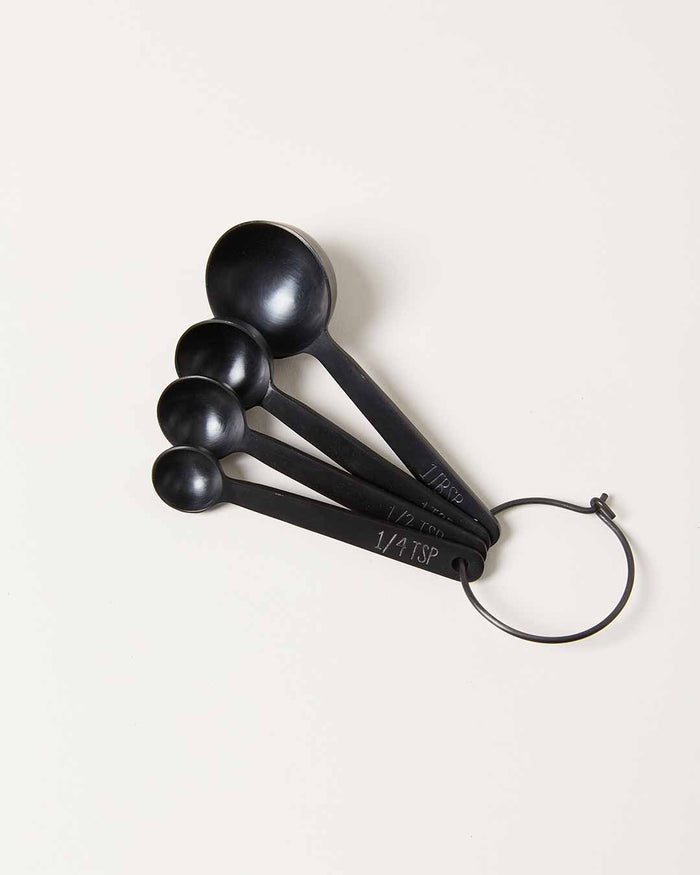 Stowe Measuring Spoons — four onyx measuring spoons on a ring; Farmhouse Pottery
