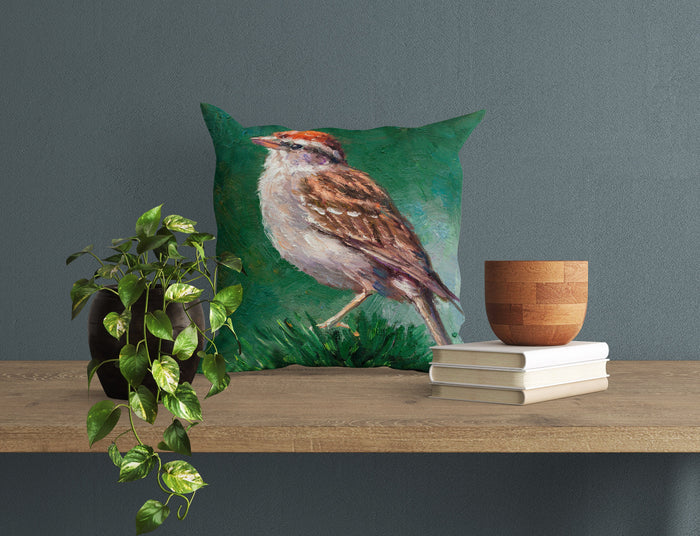 Tapestry Pillows, House Finch Bird Pillow, Soft Pillow Cases, Bright Yellow Pillow, Fun Pillow Cases, 24X24 Pillow Case, Housewarming Gift