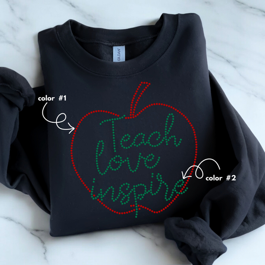 Teach Love Inspire Apple SPANGLE TRANSFER