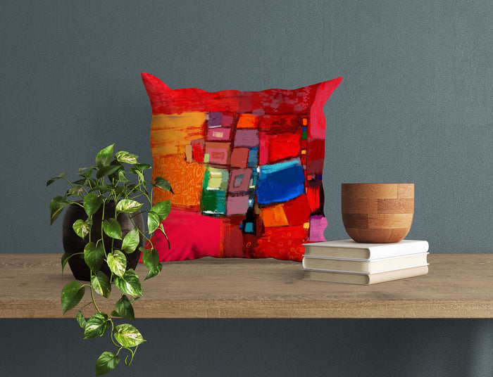 Throw Pillow, Abstract Throw Pillow, Artist Pillow, Red Pillow Cases, Beautiful Pillow, Pillow Covers 20X20, Home Decor Pillow, Holiday Gift