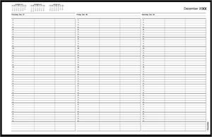 TIME46 TimeScan 3 Column Looseleaf Pages 15 Minute Interval 7am-6pm