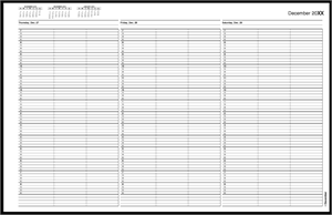 TIME49 TimeScan 3 Column Wirebound Book 15 Minute Spacing 7am-9pm