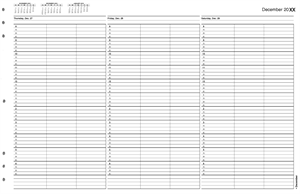 TIME56 TimeScan 3 Column Looseleaf Pages 15 Minute Interval 8am-7pm