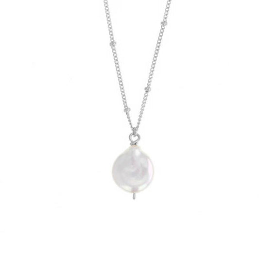 Trinket Stone Necklaces: 16 inches / Coin Pearl / Sterling Silver