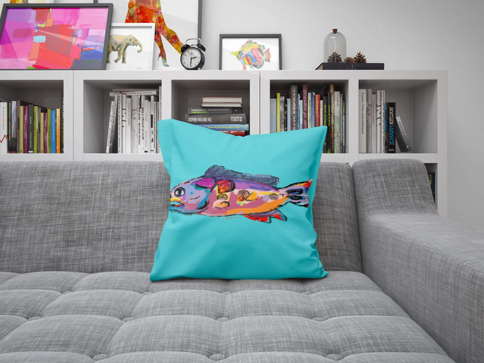 Tropical Fish Throw Pillow Cover, Tropical Pillow Cases, Cute Pillow Cases, Square Pillow, Home Decor Pillow, Pillow Cases For Kids