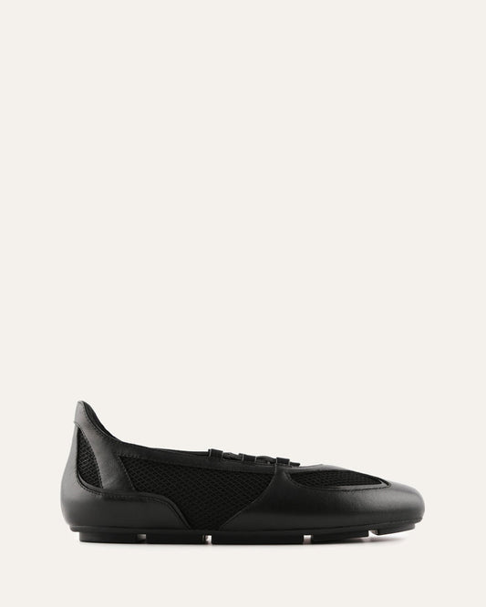 Black shoe on a white background