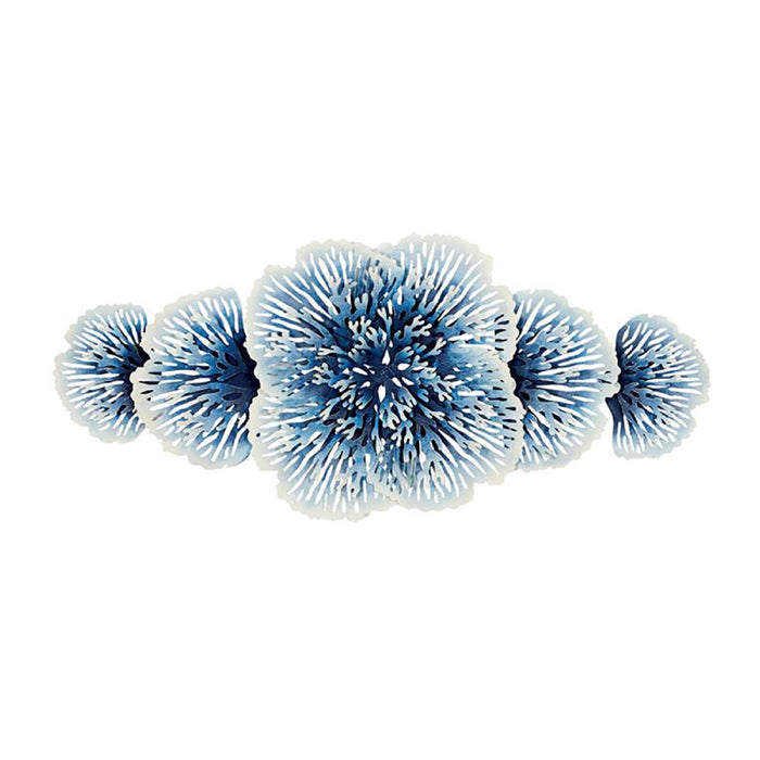 Urban Designs Coral Reef 38-Inch Coastal Decor Metal Wall Sculpture - Blue