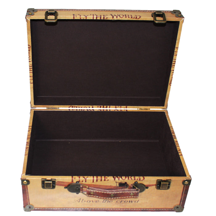 Urban Designs Fly the World Wooden Trunk Set of 2