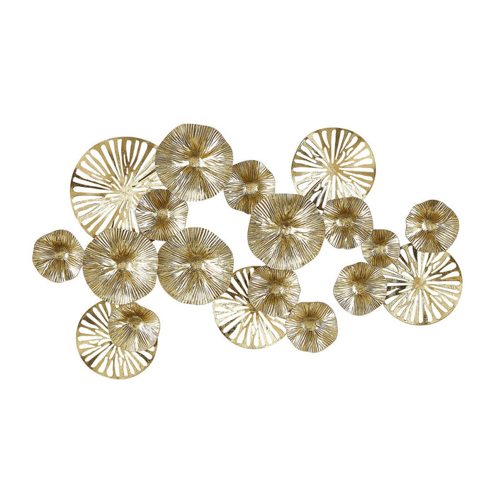Urban Designs Lily Pad Symphony 29" Wide Modern Gold Metal Wall Art