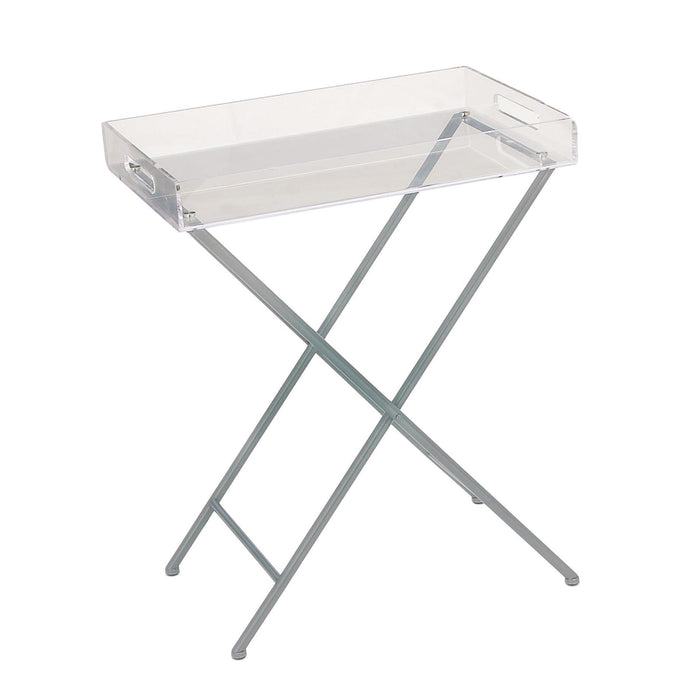 Urban Designs Modern Clear Acrylic Tray Top Accent Table