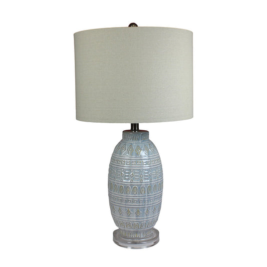 Urban Designs Rocco Grey Glazed Ceramic Handcrafted Table Lamp