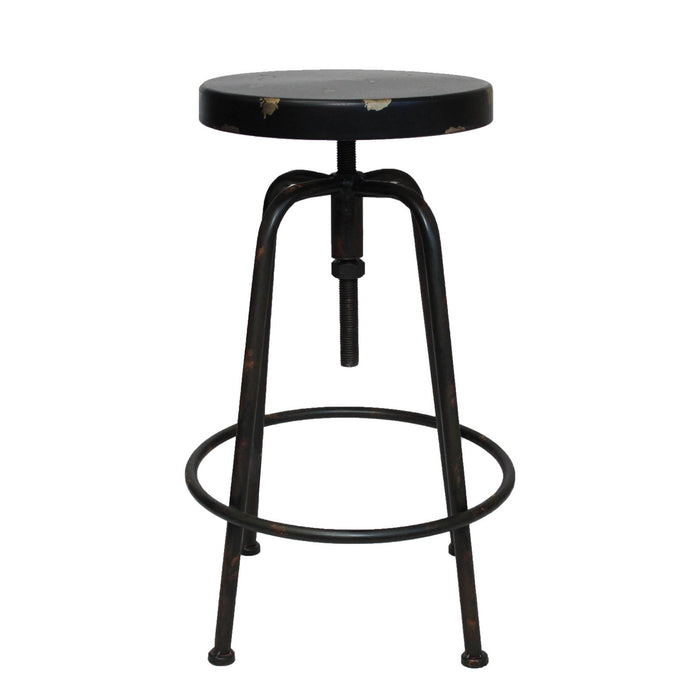 Urban Designs Vintage Round Adjustable Height  Metal Bar Stool