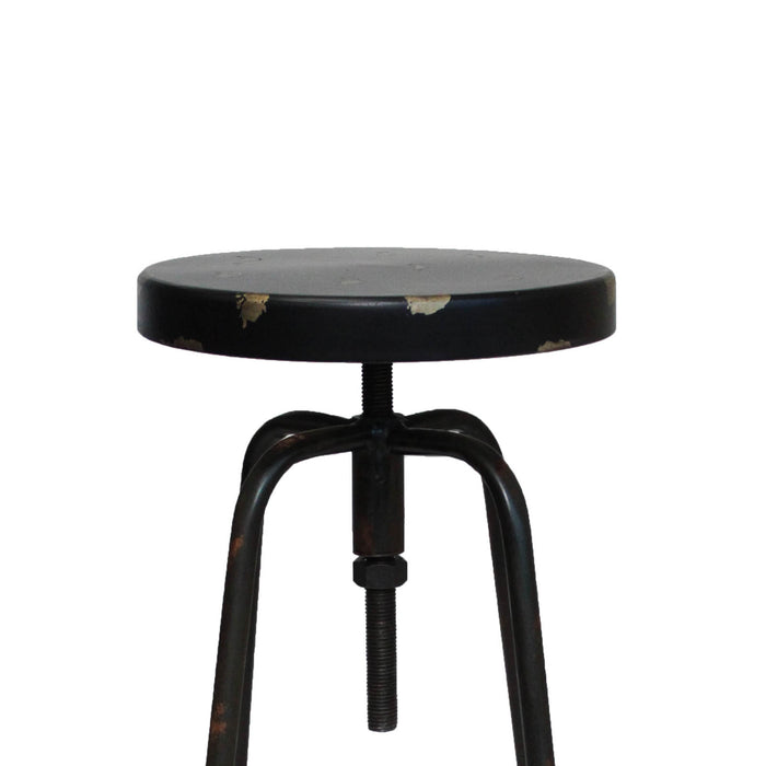 Urban Designs Vintage Round Adjustable Height  Metal Bar Stool