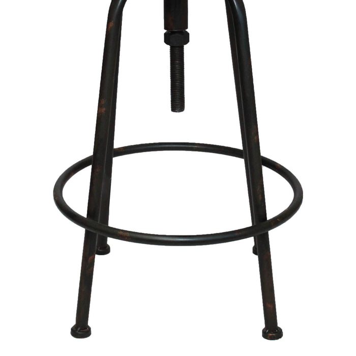 Urban Designs Vintage Round Adjustable Height  Metal Bar Stool