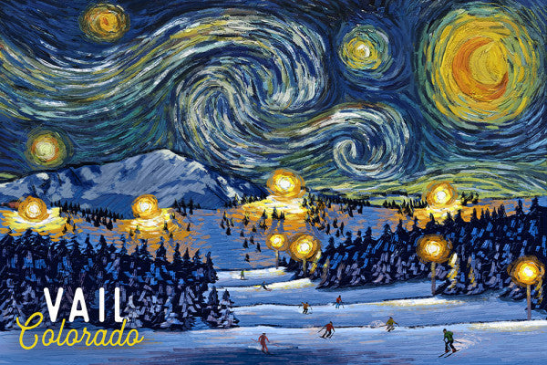 Vail Starry Night Tea Towel