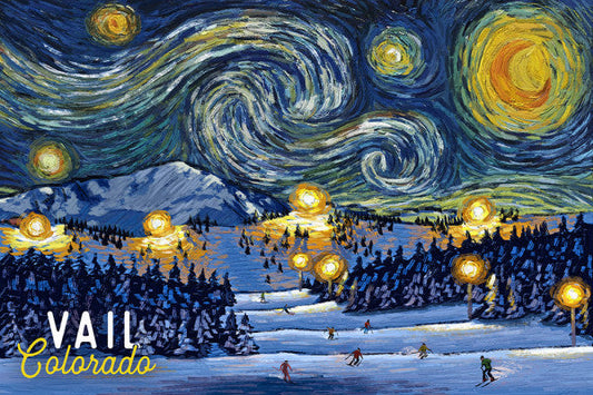 Vail Starry Night Tea Towel