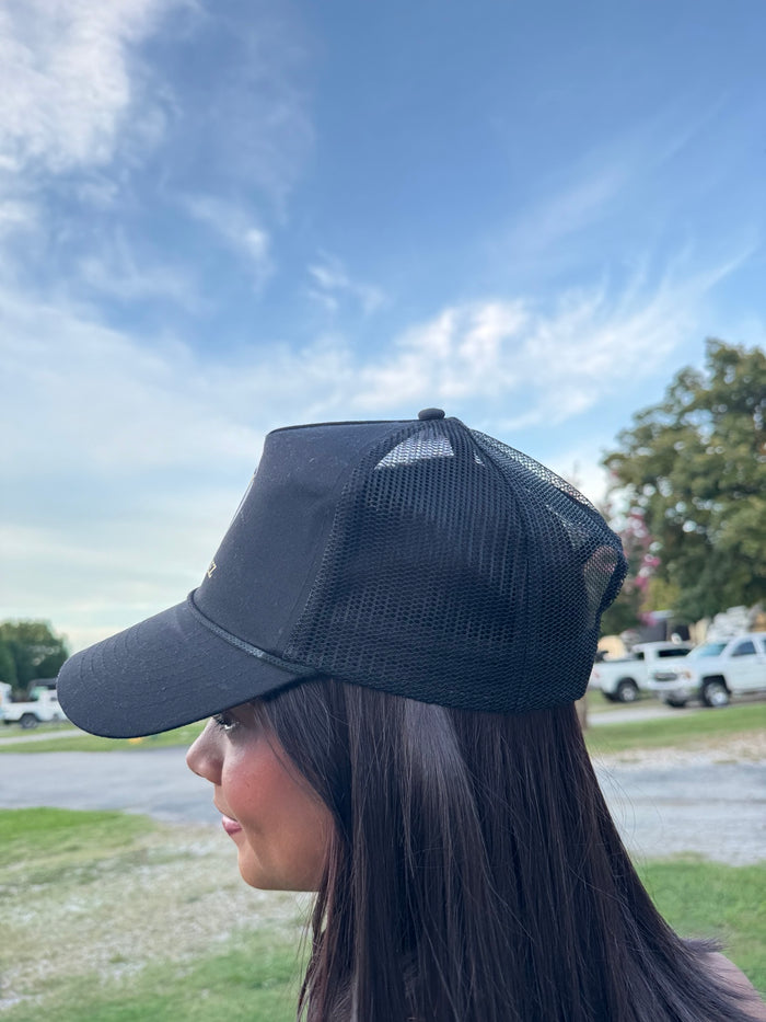 Vázquez 4:13 black trucker hat side view