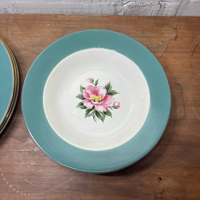 Vintage Homer Laughlin Century Green Plate / Salad Bowl Set