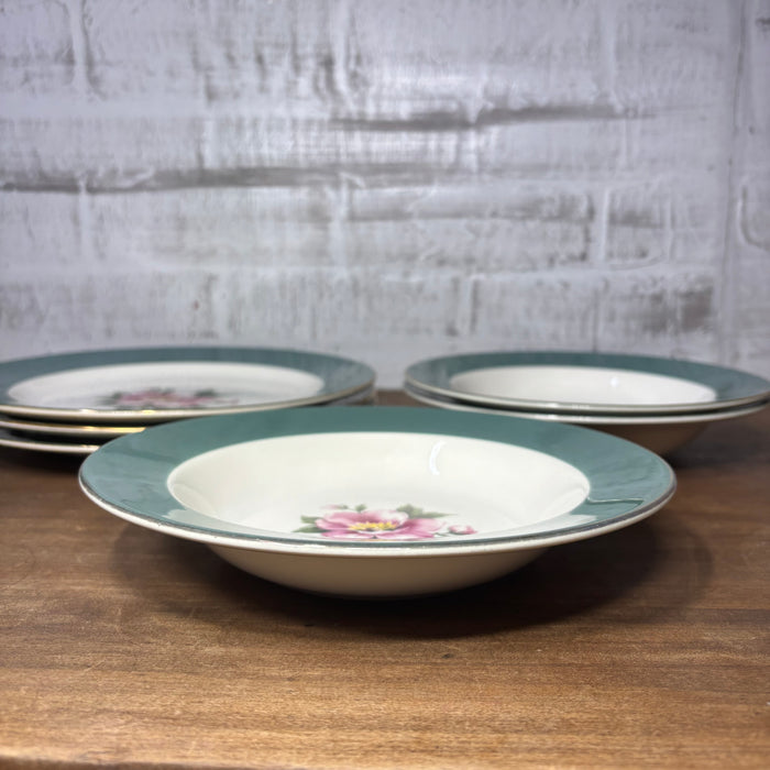 Vintage Homer Laughlin Century Green Plate / Salad Bowl Set