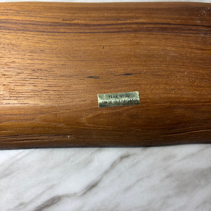 Vintage Thailand Teak Wood Double Compartment Tray