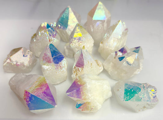 Wholesale Lot 2lbs Angel Aura Rough Candle Quartz Crystal